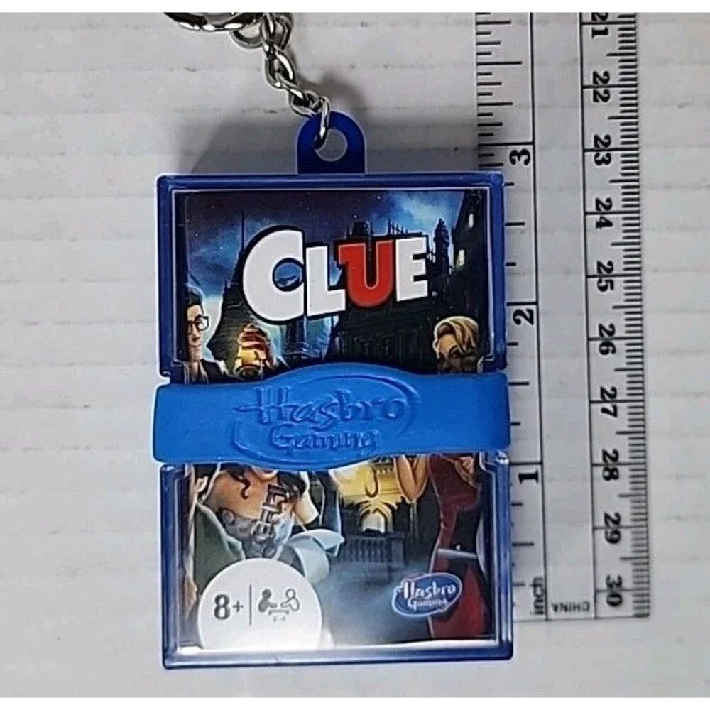 Hasbro 4 Mini Keychain Games Monopoly, Clue, Operation, Trivial Pursuit 2021